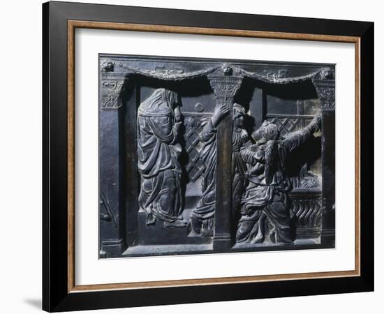 Marys at the Sepulchre, Detail from the Right Pulpit, Basilica of St Lawrence, Florence-null-Framed Giclee Print