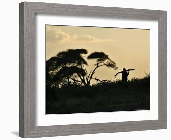 Masai Man, Amboseli Wildlife Reserve, Kenya-Vadim Ghirda-Framed Photographic Print