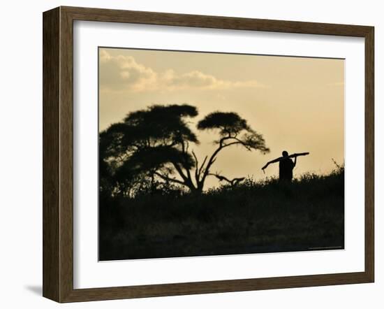 Masai Man, Amboseli Wildlife Reserve, Kenya-Vadim Ghirda-Framed Photographic Print