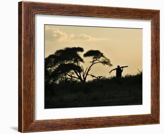 Masai Man, Amboseli Wildlife Reserve, Kenya-Vadim Ghirda-Framed Photographic Print