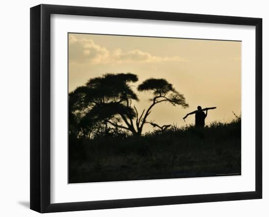 Masai Man, Amboseli Wildlife Reserve, Kenya-Vadim Ghirda-Framed Photographic Print