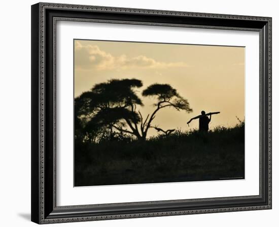 Masai Man, Amboseli Wildlife Reserve, Kenya-Vadim Ghirda-Framed Photographic Print