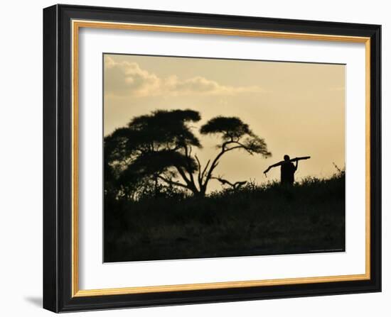 Masai Man, Amboseli Wildlife Reserve, Kenya-Vadim Ghirda-Framed Photographic Print