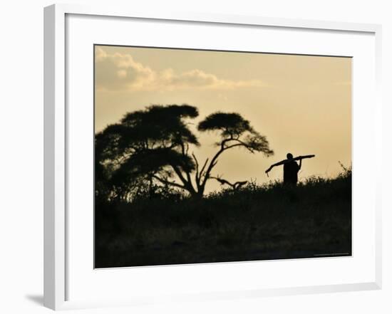 Masai Man, Amboseli Wildlife Reserve, Kenya-Vadim Ghirda-Framed Photographic Print