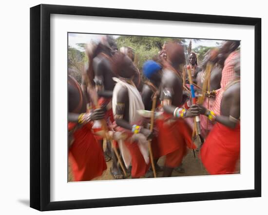 Masai Tribe, Masai Mara National Park, Kenya-Peter Adams-Framed Photographic Print