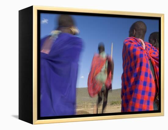 Masai Tribe, Masai Mara National Park, Kenya-Peter Adams-Framed Premier Image Canvas