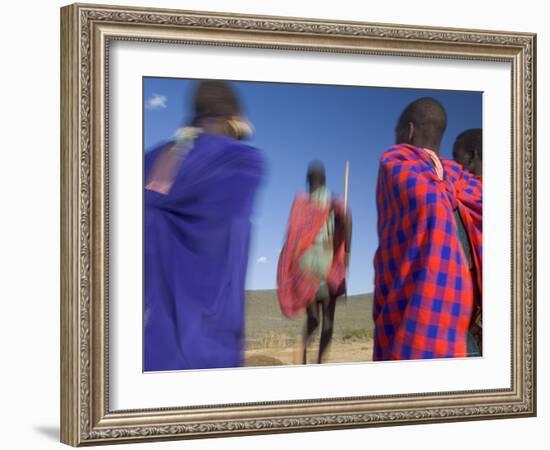 Masai Tribe, Masai Mara National Park, Kenya-Peter Adams-Framed Photographic Print