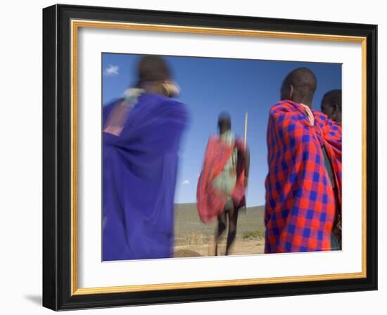 Masai Tribe, Masai Mara National Park, Kenya-Peter Adams-Framed Photographic Print