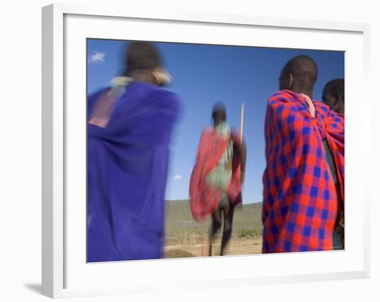 Masai Tribe, Masai Mara National Park, Kenya-Peter Adams-Framed Photographic Print