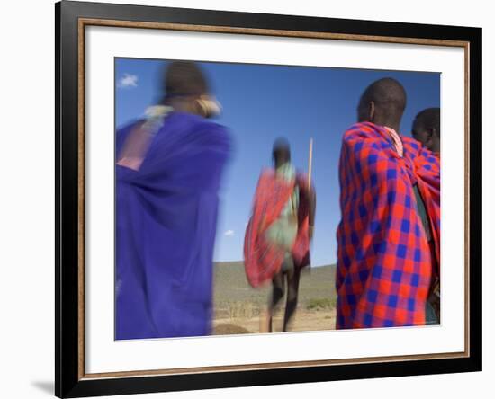 Masai Tribe, Masai Mara National Park, Kenya-Peter Adams-Framed Photographic Print