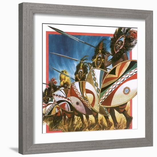 Masai Warriors-Andrew Howat-Framed Giclee Print