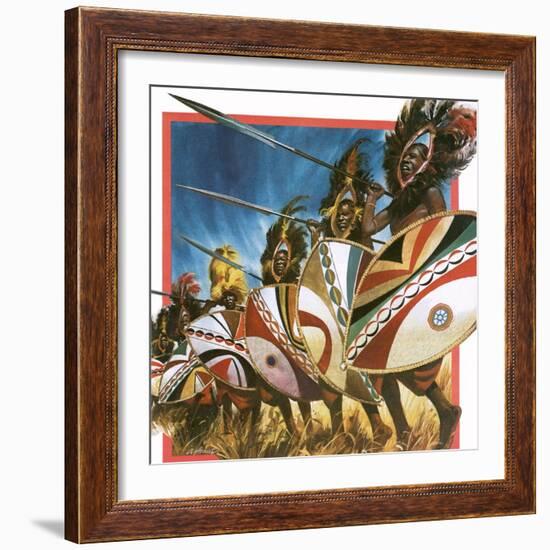 Masai Warriors-Andrew Howat-Framed Giclee Print