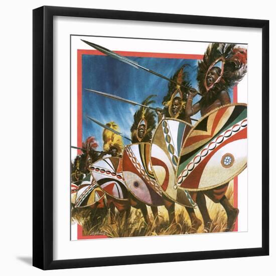 Masai Warriors-Andrew Howat-Framed Giclee Print