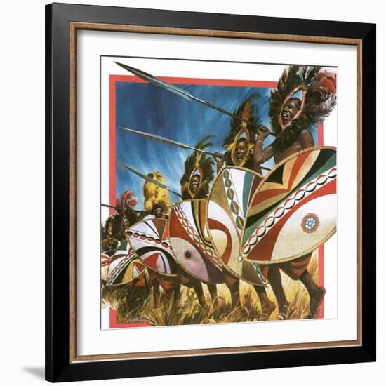 Masai Warriors-Andrew Howat-Framed Giclee Print