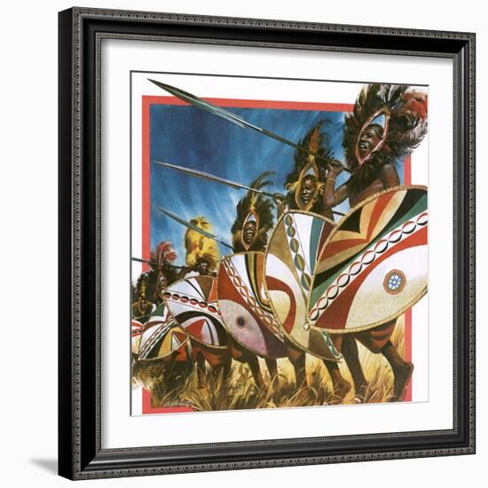 Masai Warriors-Andrew Howat-Framed Giclee Print