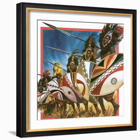 Masai Warriors-Andrew Howat-Framed Giclee Print