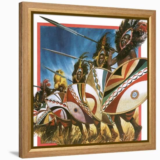 Masai Warriors-Andrew Howat-Framed Premier Image Canvas