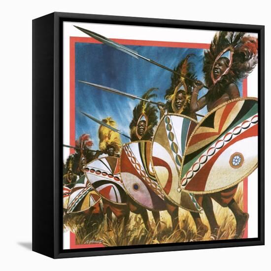 Masai Warriors-Andrew Howat-Framed Premier Image Canvas