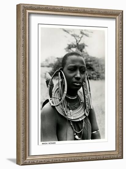 Masai Woman with Ear Hoops-null-Framed Art Print