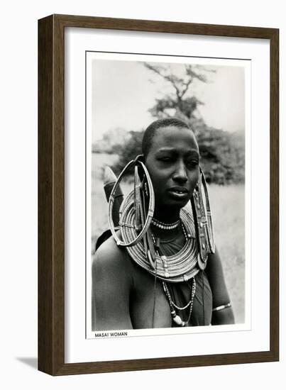 Masai Woman with Ear Hoops-null-Framed Art Print