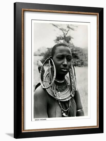 Masai Woman with Ear Hoops-null-Framed Art Print