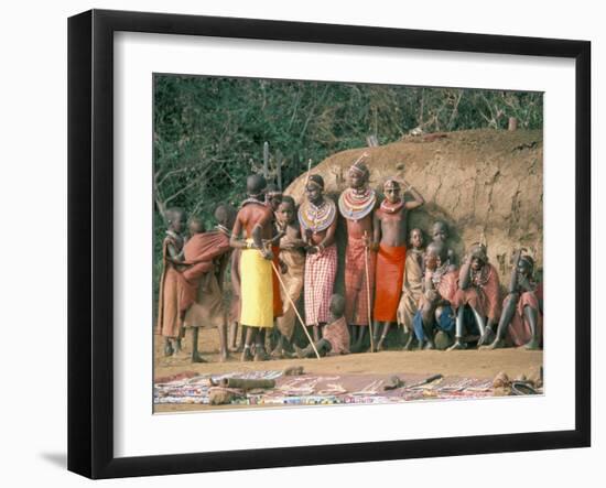 Masai Women and Children, Kenya, East Africa, Africa-Sybil Sassoon-Framed Photographic Print