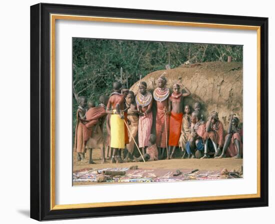 Masai Women and Children, Kenya, East Africa, Africa-Sybil Sassoon-Framed Photographic Print