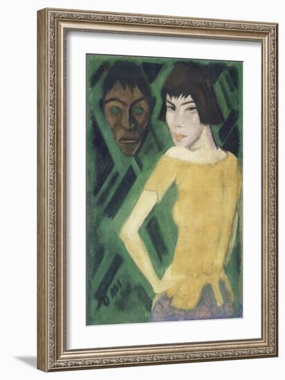 Maschka mit Maske. 1919 - 21-Otto Mueller-Framed Giclee Print