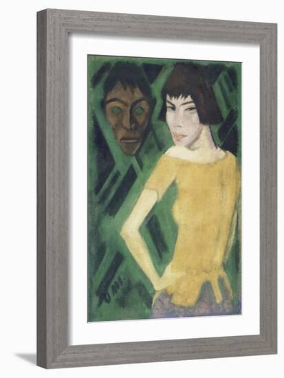 Maschka mit Maske. 1919 - 21-Otto Mueller-Framed Giclee Print