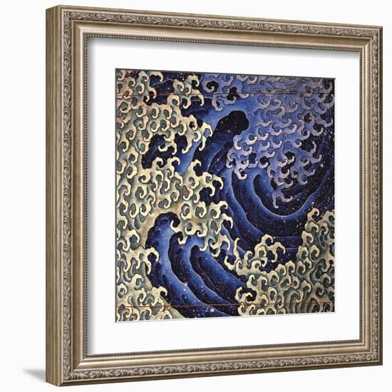 Masculine Wave (detail)-Katsushika Hokusai-Framed Art Print