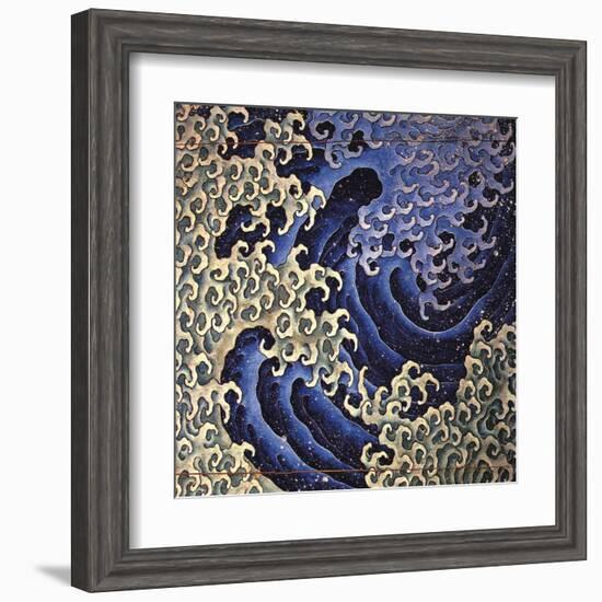 Masculine Wave (detail)-Katsushika Hokusai-Framed Art Print