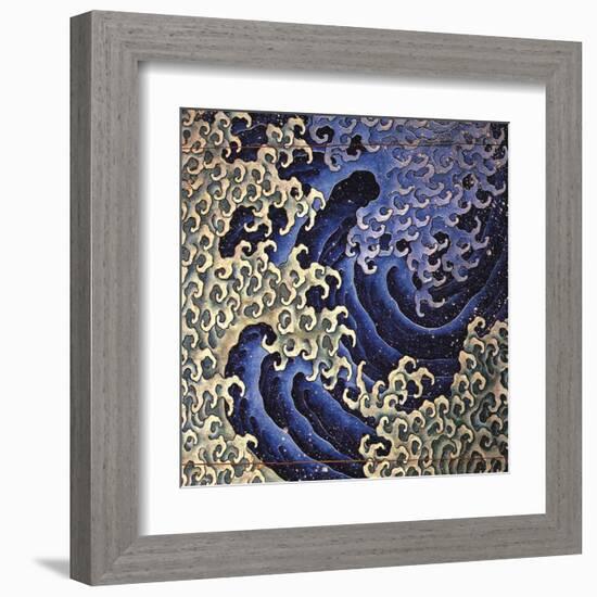 Masculine Wave (detail)-Katsushika Hokusai-Framed Art Print