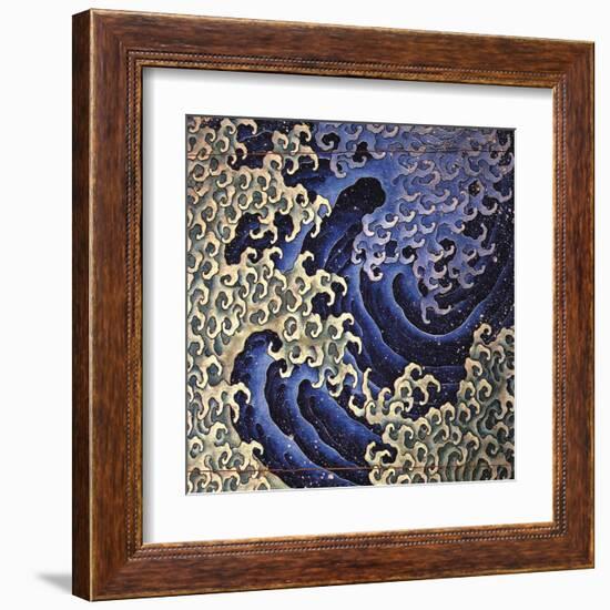 Masculine Wave (detail)-Katsushika Hokusai-Framed Art Print