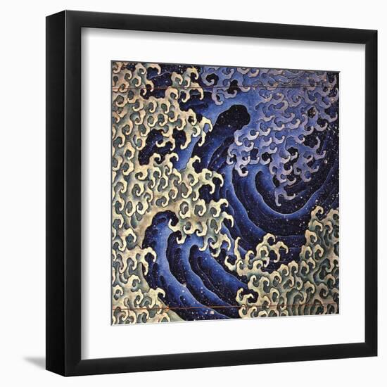 Masculine Wave (detail)-Katsushika Hokusai-Framed Art Print