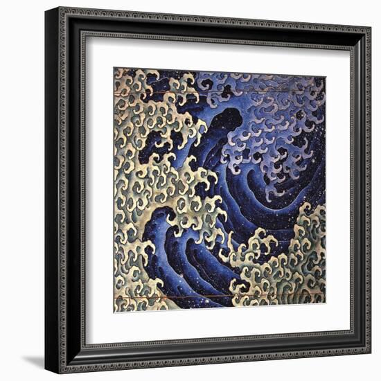 Masculine Wave (detail)-Katsushika Hokusai-Framed Art Print