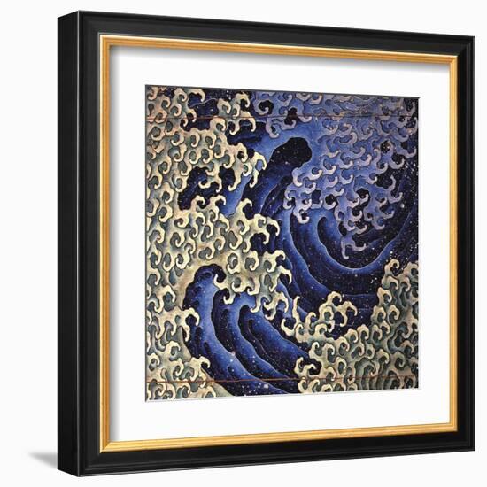 Masculine Wave (detail)-Katsushika Hokusai-Framed Art Print