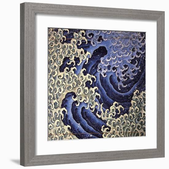 Masculine Wave (detail)-Katsushika Hokusai-Framed Giclee Print