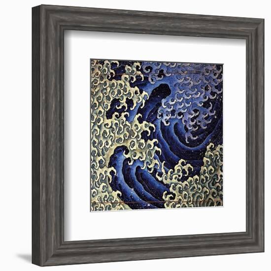 Masculine Wave (detail)-Katsushika Hokusai-Framed Art Print