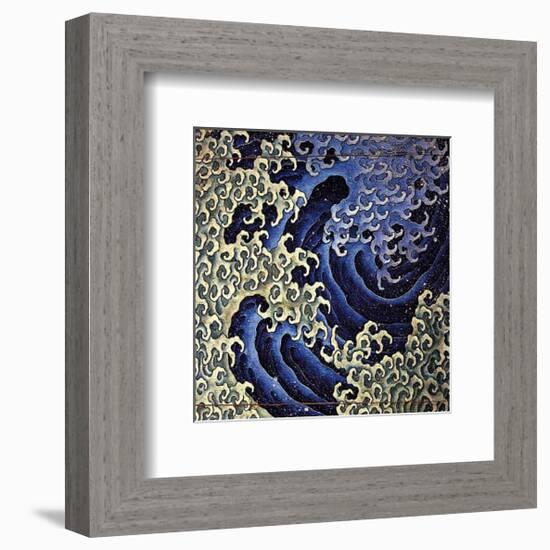 Masculine Wave (detail)-Katsushika Hokusai-Framed Art Print