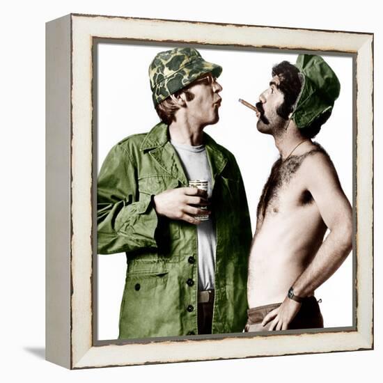 MASH, (aka M*A*S*H), from left: Donald Sutherland, Elliot Gould, 1970.-null-Framed Stretched Canvas