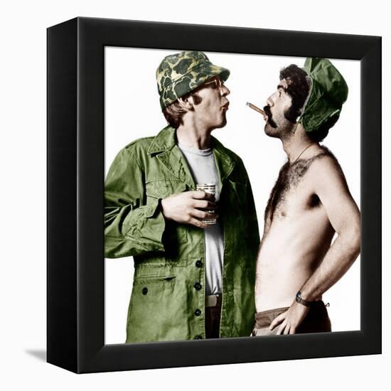 MASH, (aka M*A*S*H), from left: Donald Sutherland, Elliot Gould, 1970.-null-Framed Stretched Canvas