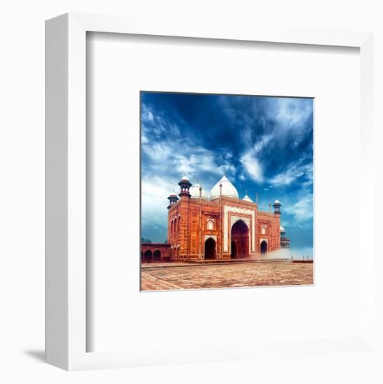 Masjid Mosque-Taj Mahal India-null-Framed Art Print