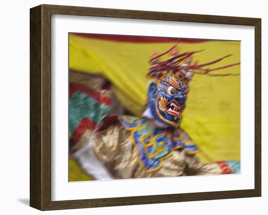 Mask Dance Performance at Tshechu Festival, Bumthang, Bhutan-Keren Su-Framed Photographic Print