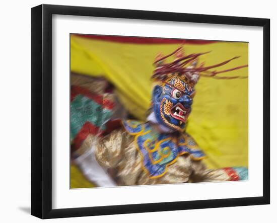 Mask Dance Performance at Tshechu Festival, Bumthang, Bhutan-Keren Su-Framed Photographic Print