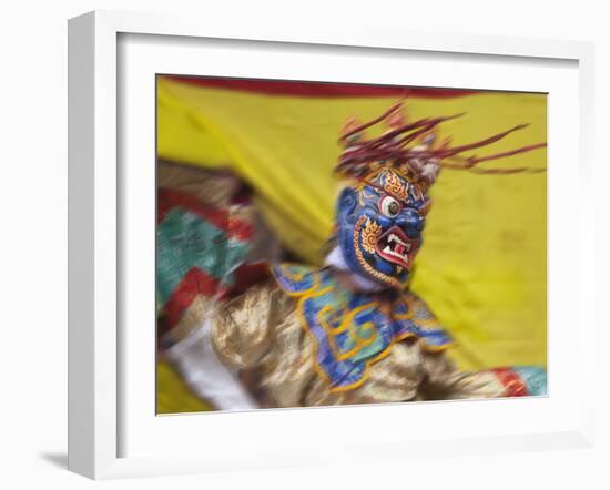 Mask Dance Performance at Tshechu Festival, Bumthang, Bhutan-Keren Su-Framed Photographic Print