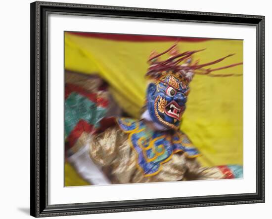 Mask Dance Performance at Tshechu Festival, Bumthang, Bhutan-Keren Su-Framed Photographic Print