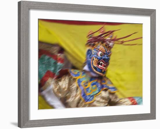 Mask Dance Performance at Tshechu Festival, Bumthang, Bhutan-Keren Su-Framed Photographic Print