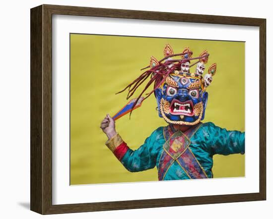 Mask Dance Performance at Tshechu Festival, Bumthang, Bhutan-Keren Su-Framed Photographic Print