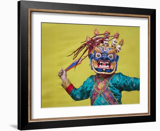 Mask Dance Performance at Tshechu Festival, Bumthang, Bhutan-Keren Su-Framed Photographic Print