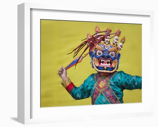 Mask Dance Performance at Tshechu Festival, Bumthang, Bhutan-Keren Su-Framed Photographic Print